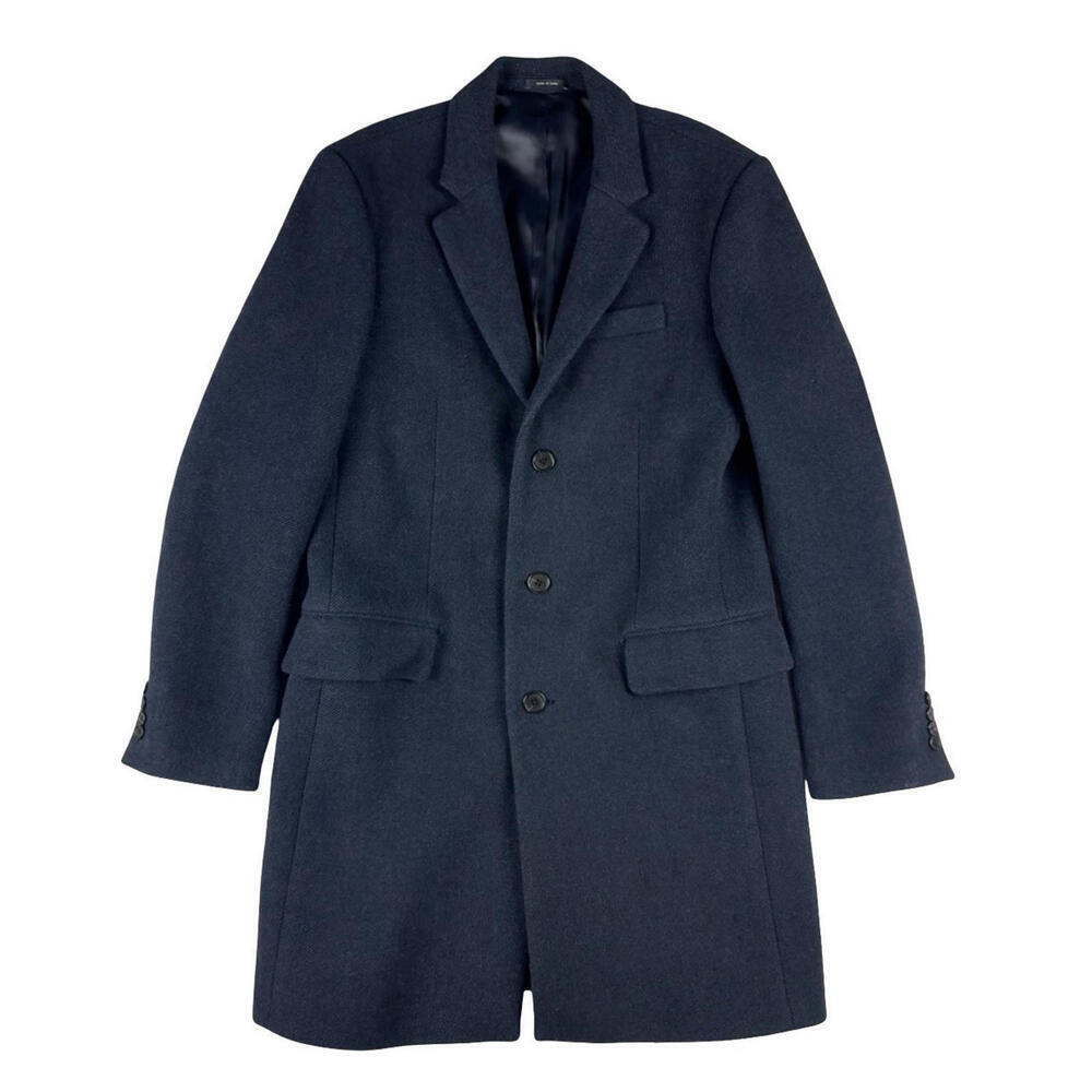 Club Monaco Wool Blend Overcoat Manteco Fabric Navy Size US 38
